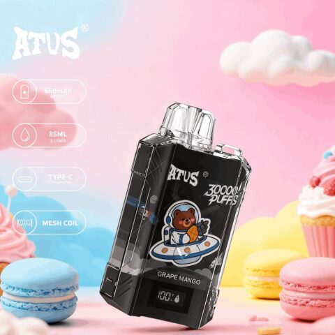 DE017 30000 Puffs Disposable Vape with LED display screen and adjustable airflow rechargeable ATVS Vape