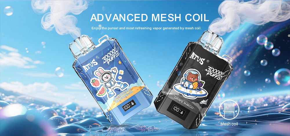 DE017 30000 Puffs Disposable Vape with LED display screen and adjustable airflow rechargeable ATVS Vape