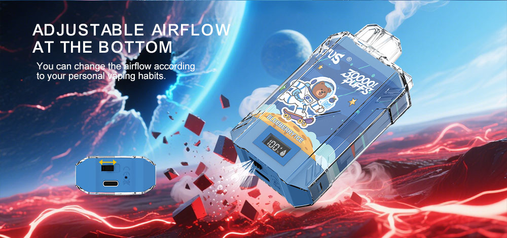 DE017 30000 Puffs Disposable Vape with LED display screen and adjustable airflow rechargeable ATVS Vape
