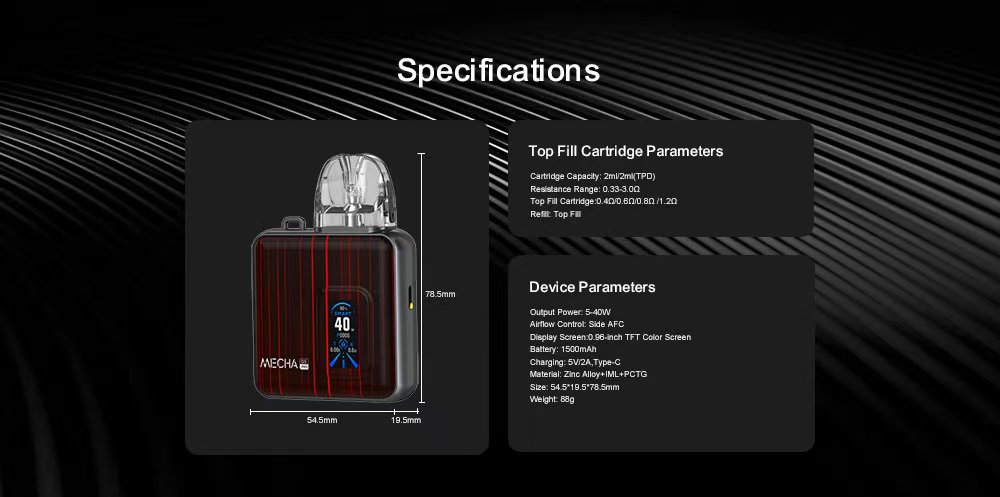 DE019PRO Refillable Pod Kit System Device ATVS Vape