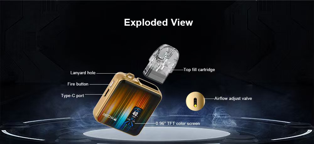 DE019PRO Refillable Pod Kit System Device ATVS Vape