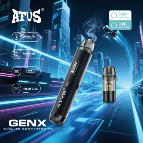 DE020 Refillable Pod Kit System Device with Adjustable Airflow MTL RDL ATVS Vape