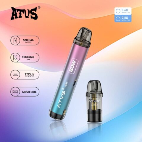 DE020 Refillable Pod Kit System Device with Adjustable Airflow MTL RDL ATVS Vape
