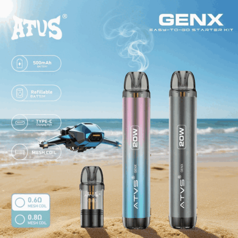 DE020 Refillable Pod Kit System Device with Adjustable Airflow MTL RDL ATVS Vape