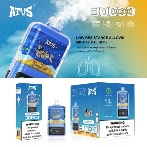 DE021 30000 Puffs Disposable Vape with LED display screen and adjustable airflow MTL DTL ATVS Vape