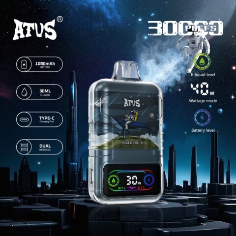 DE021 30000 Puffs Disposable Vape with-LED-display-screen and adjustable airflow MTL DTL ATVS Vape