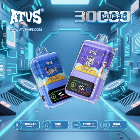 DE021 30000 Puffs Disposable Vape with-LED-display-screen and adjustable airflow MTL DTL ATVS Vape