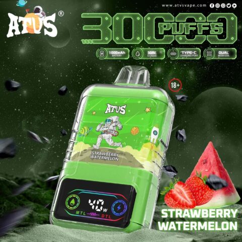 DE021 30000 Puffs Disposable Vape with-LED-display-screen and adjustable airflow MTL DTL ATVS Vape