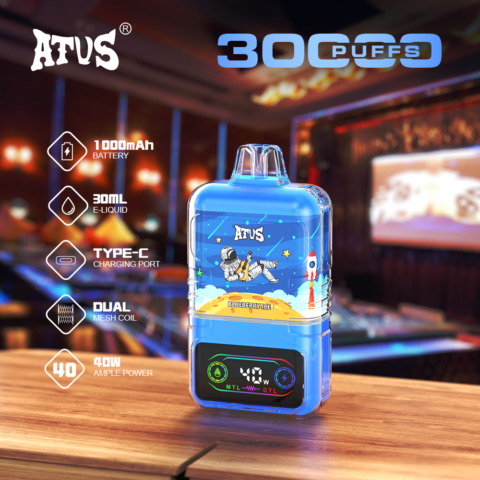DE021 30000 Puffs Disposable Vape with-LED-display-screen and adjustable airflow MTL DTL ATVS Vape