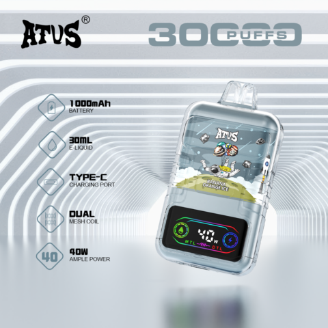 DE021 30000 Puffs Disposable Vape with-LED-display-screen and adjustable airflow MTL DTL ATVS Vape