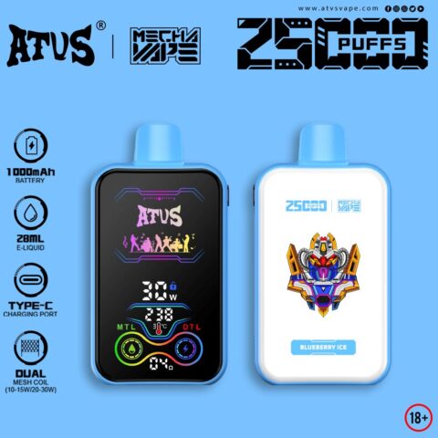 DE021 30000 Puffs Disposable Vape with-LED-display-screen and adjustable airflow MTL DTL ATVS Vape