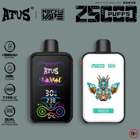 DE021 30000 Puffs Disposable Vape with-LED-display-screen and adjustable airflow MTL DTL ATVS Vape