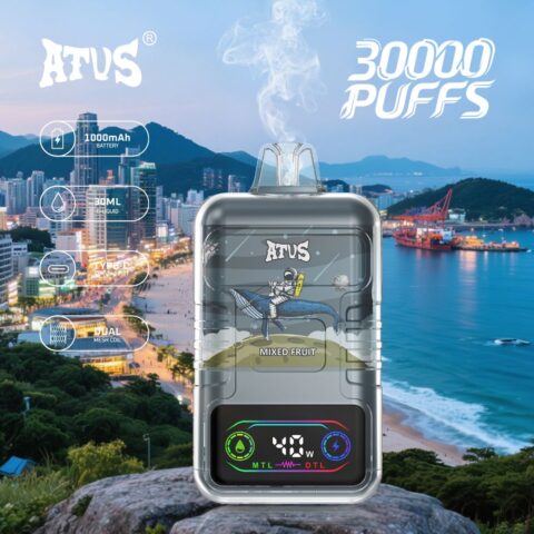 DE021 30000 Puffs Disposable Vape with-LED-display-screen and adjustable airflow MTL DTL ATVS Vape
