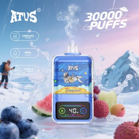 DE021 30000 Puffs Disposable Vape with-LED-display-screen and adjustable airflow MTL DTL ATVS Vape