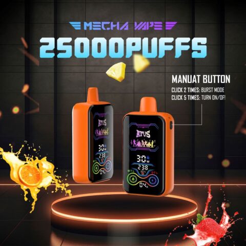 DE022 25000 Puffs Disposable Vape with Full screen rechargeable and adjustable airflow ATVS Vape