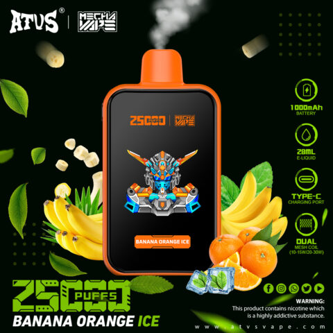 DE022 25000 Puffs Disposable Vape with Full screen rechargeable and adjustable airflow ATVS Vape