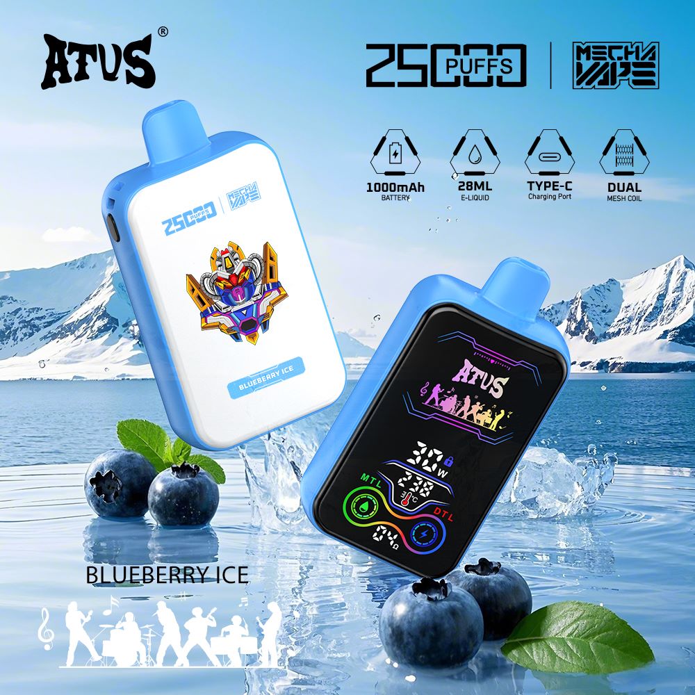 DE022 25000 Puffs Disposable Vape with Full screen rechargeable and adjustable airflow ATVS Vape