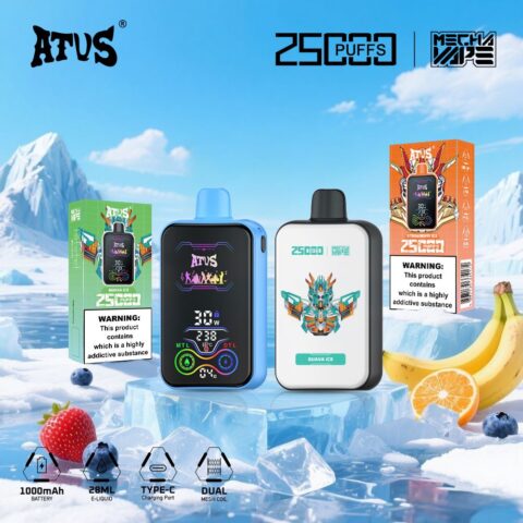 DE022 25000 Puffs Disposable Vape with Full screen rechargeable and adjustable airflow ATVS Vape