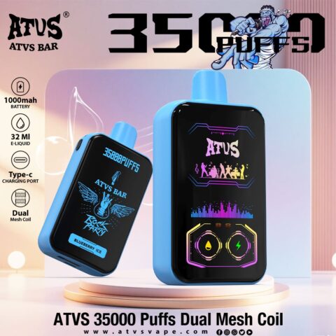 DE022 35000 Puffs Disposable Vape with Full screen rechargeable and adjustable airflow ATVS Vape