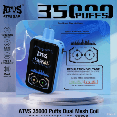 DE022 35000 Puffs Disposable Vape with Full screen rechargeable and adjustable airflow ATVS Vape
