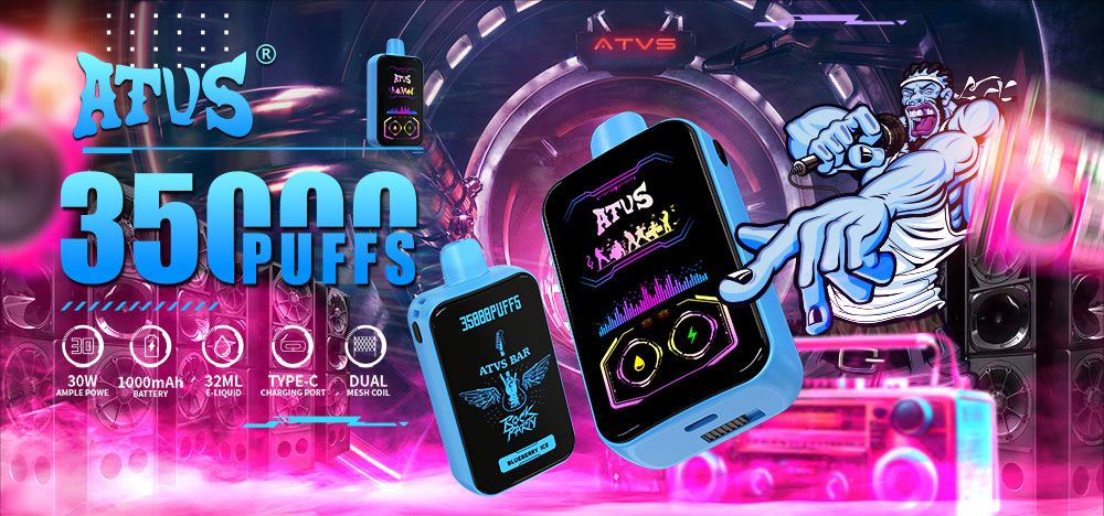 DE022 35000 Puffs Disposable Vape with Full screen rechargeable and adjustable airflow ATVS Vape