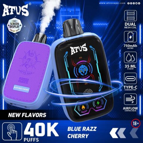 DE023 40000 Puffs Disposable Vape with Full screen rechargeable and adjustable airflow ATVS Vape