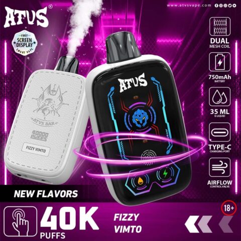 DE023 40000 Puffs Disposable Vape with Full screen rechargeable and adjustable airflow ATVS Vape