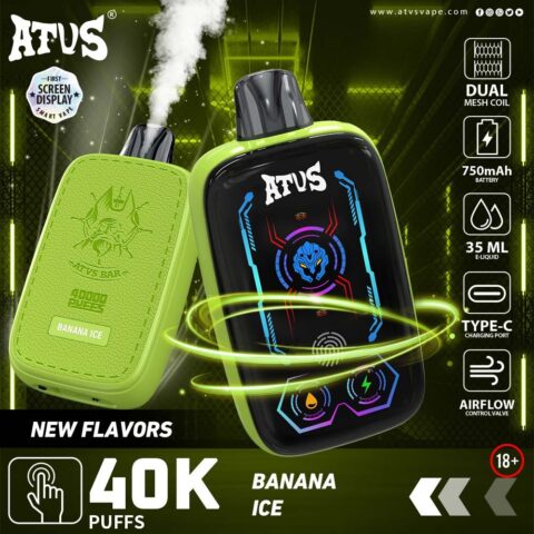 DE023 40000 Puffs Disposable Vape with Full screen rechargeable and adjustable airflow ATVS Vape