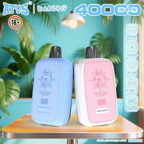 DE023 40000 Puffs Disposable Vape with Full screen rechargeable and adjustable airflow ATVS Vape