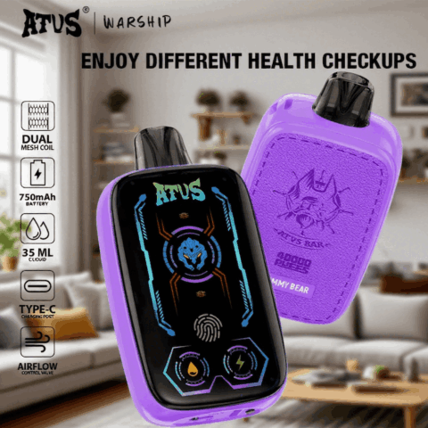 DE023 40000 Puffs Disposable Vape with Full screen rechargeable and adjustable airflow ATVS Vape