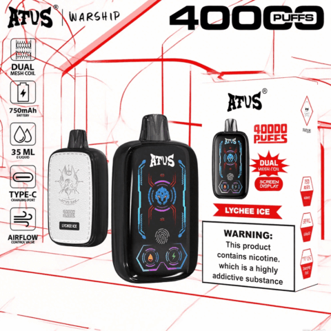 DE023 40000 Puffs Disposable Vape with Full screen rechargeable and adjustable airflow ATVS Vape