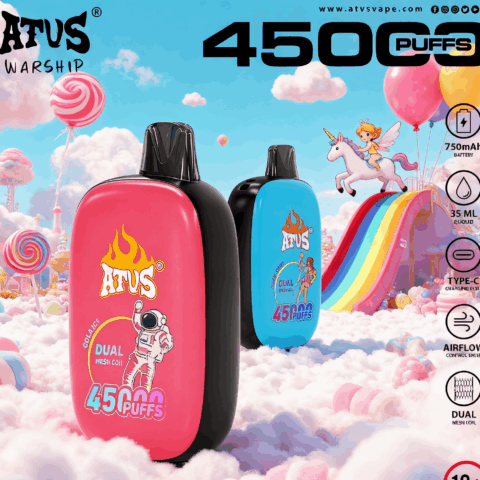 DE023 40000 Puffs Disposable Vape with Full screen rechargeable and adjustable airflow ATVS Vape