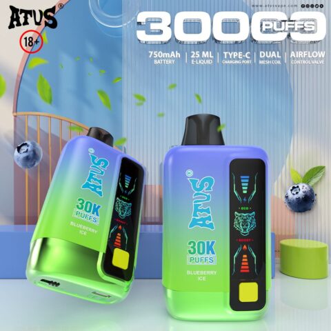 DE026 30000 Puffs Disposable Vape with LED display screen and adjustable airflow ATVS Vape