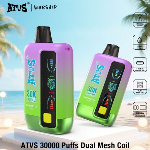 DE026 30000 Puffs Disposable Vape with LED display screen and adjustable airflow ATVS Vape