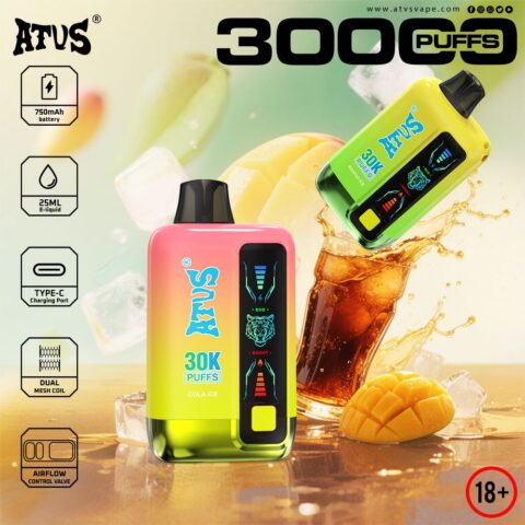 DE026 30000 Puffs Disposable Vape with LED display screen and adjustable airflow ATVS Vape