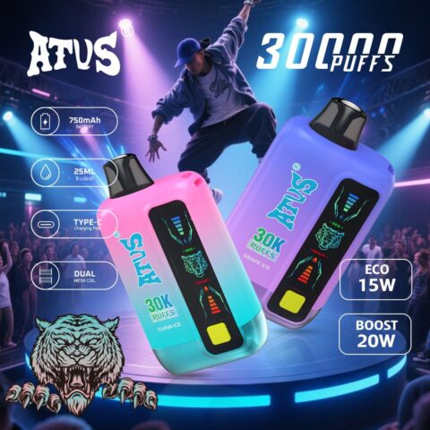 DE026 30000 Puffs Disposable Vape with LED display screen and adjustable airflow ATVS Vape