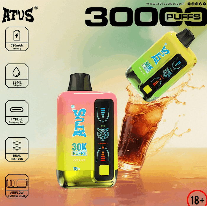 DE027 45000 Puffs Disposable Vape with Full screen rechargeable and adjustable airflow ATVS Vape