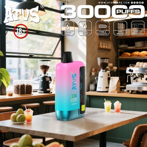 DE026 30000 Puffs Disposable Vape with LED display screen and adjustable airflow ATVS Vape