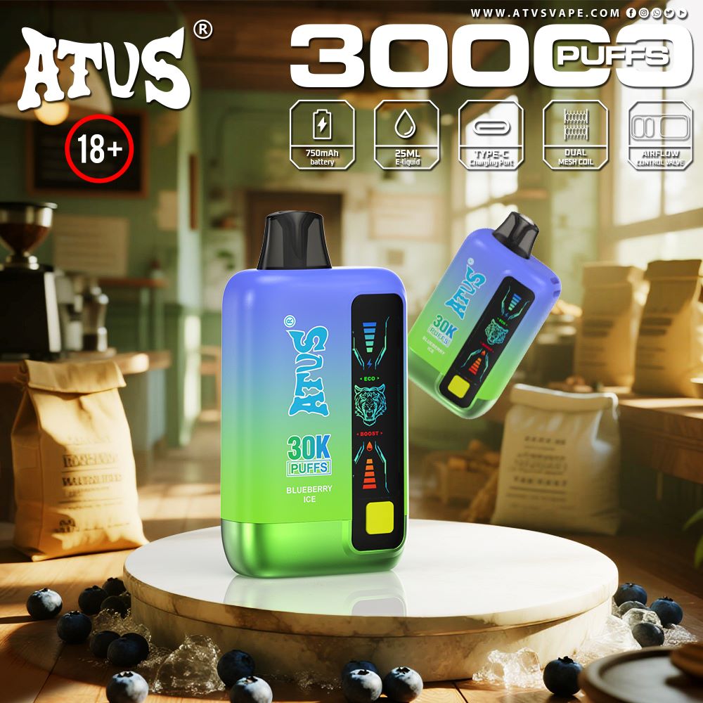 DE026 30000 Puffs Disposable Vape with LED display screen and adjustable airflow ATVS Vape