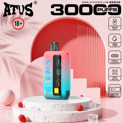 DE026 30000 Puffs Disposable Vape with LED display screen and adjustable airflow ATVS Vape