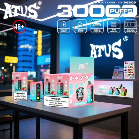 DE026 30000 Puffs Disposable Vape with LED display screen and adjustable airflow ATVS Vape