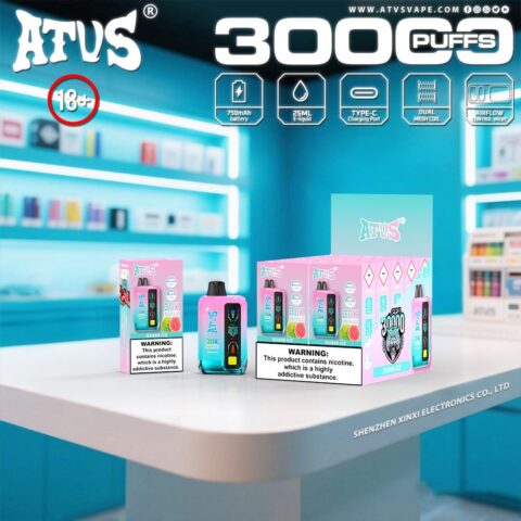 DE026 30000 Puffs Disposable Vape with LED display screen and adjustable airflow ATVS Vape