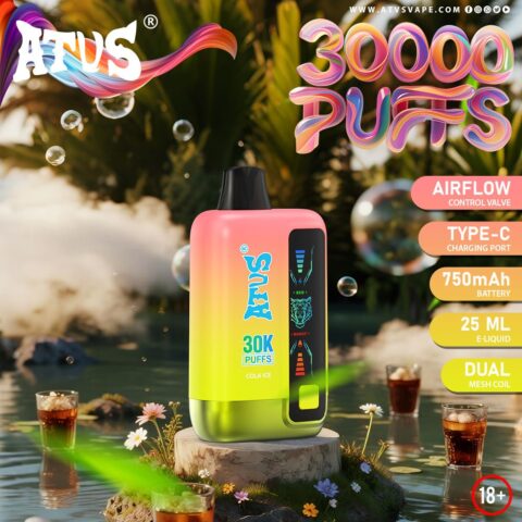 DE026 30000 Puffs Disposable Vape with LED display screen and adjustable airflow ATVS Vape