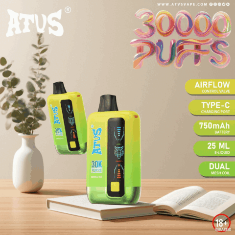 DE026 30000 Puffs Disposable Vape with LED display screen and adjustable airflow ATVS Vape