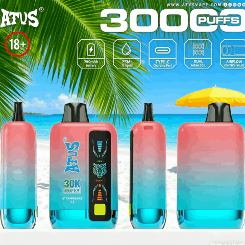 DE026 30000 Puffs Disposable Vape with LED display screen and adjustable airflow ATVS Vape