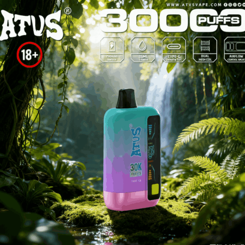 DE026 30000 Puffs Disposable Vape with LED display screen and adjustable airflow ATVS Vape