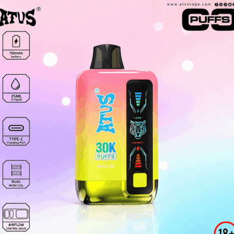 DE026 30000 Puffs Disposable Vape with LED display screen and adjustable airflow ATVS Vape