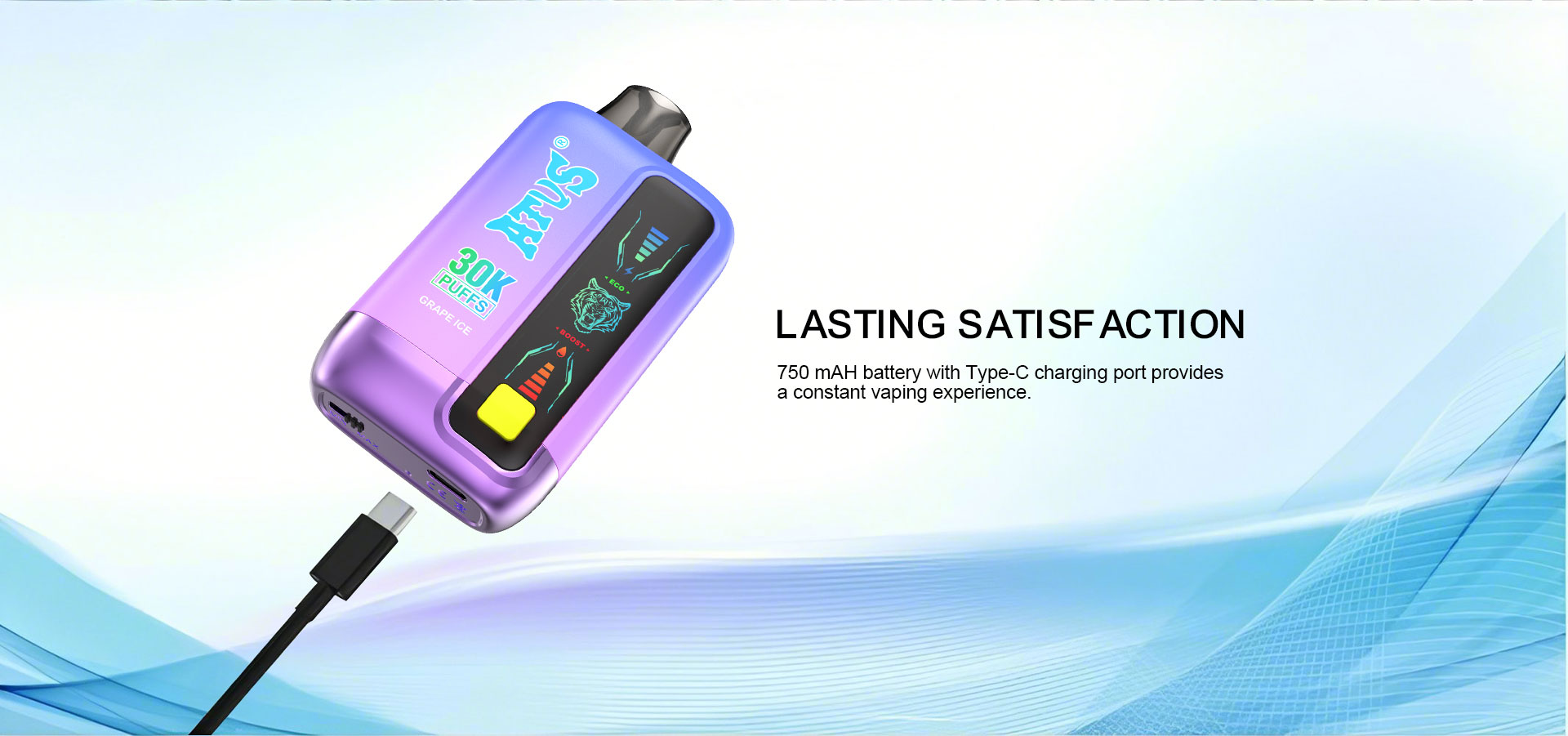 DE026 30000 Puffs Disposable Vape with LED display screen and adjustable airflow ATVS Vape