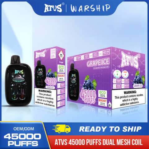 DE027 45000 Puffs Disposable Vape with Full screen rechargeable and adjustable airflow ATVS Vape