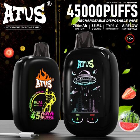 DE027 45000 Puffs Disposable Vape with Full screen rechargeable and adjustable airflow ATVS Vape